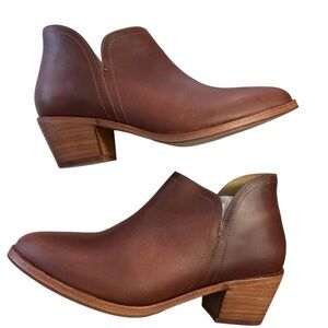 Nosolo Women’s Mia Ankle Bootie Low Cut Leather Slip-On in Terracotta Sz 11 NIB